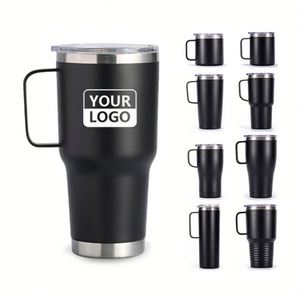 พิมพ์โลโก้ตามสั่ง แก้วน้ำเก็บความร้อนสุญญากาศเคลือบผง ขนาด 20 ออนซ์ และ 30 ออนซ์ แก้วน้ำสแตนเลสแบบพกพา - Product Image 1