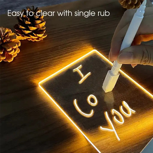 Lavagna Luminosa LED 3D Creativa Fai-da-Te, Lavagna Acrilica Riscrivibile con Messaggi, Luce Notturna LED - Product Image 2