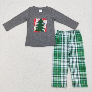 ชุดเสื้อผ้าสำหรับเด็กเล็กแขนยาวพิมพ์ลายต้นคริสต์มาส - Product Image 2