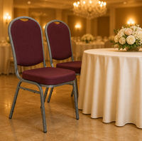 Chaise de banquet d'hôtel à cadre métallique, avec assise en tissu ou en cuir PU, pour événements commerciaux, mariages, fêtes, utilisation en extérieur ou en intérieur