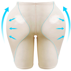 Women's <b>Hip</b> Enhancing Butt Lifting Shaping Pants Plus Size With <b>Pads</b> Dark Skin Color Polyester Fabric - Product Image 5