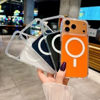 Coque de téléphone en TPU acrylique transparente avec chargement magnétique sans fil, antichoc, pour iPhone 17, fabricant OEM ODM Chine