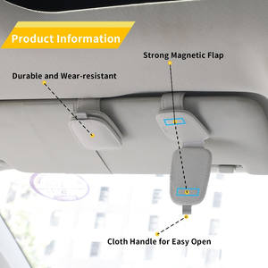 Soportes Magnéticos de Cuero para Gafas de Sol para Visera de Coche y Clip para Tarjetas/Billetes - Accesorios para Visera de Coche - Product Image 4