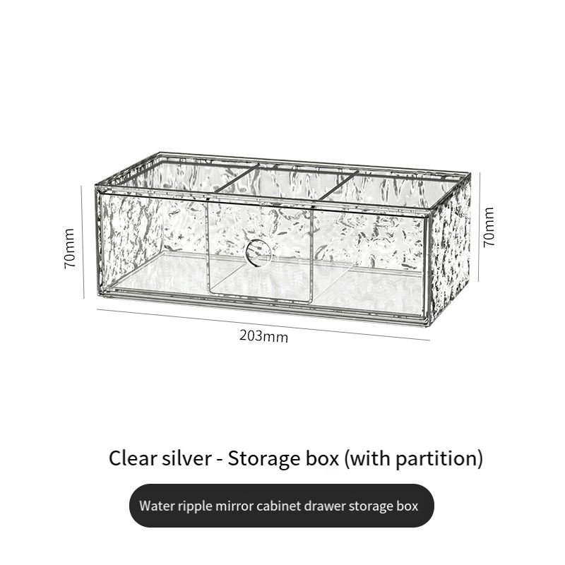 Organisateur de tiroir argenté transparent (avec séparateur)
