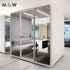 M & W可移动隔音展位办公室私人吊舱4人会议吊舱隔音内置4000K自然光CE培训吊舱