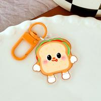 Breloque de sac personnalisée en acrylique avec personnage alimentaire de dessin animé Kawaii imprimé UV, accessoire de sac à dos, porte-clés pour la décoration quotidienne