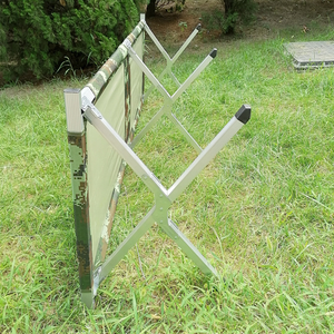 Venta al por mayor de China, camilla de cama de campo para acampar, marco de acero portátil para exteriores, cama plegable de camuflaje para acampar - Product Image 2