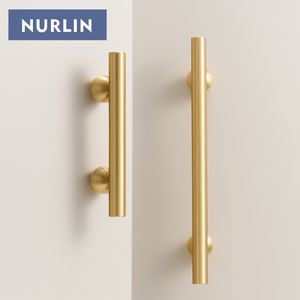 Nurlin laiton boule ronde pied armoire boutons 4 tailles longue porte tirer t-bars Protection antioxydante poignée de meubles - Product Image 1