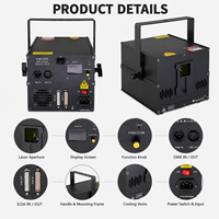 Lumière laser d'animation RGB 2W/3W avec contrôle DMX512 via application WiFi, indice de protection IP33, en alliage d'aluminium, dimmable pour l'éclairage de scène