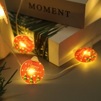 Mini Luces LED de Navidad en Forma de Disco, 10 Luces LED a Pilas con Cable Transparente para Decoración de Ventanas y Paredes Navideñas