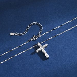 Mode 925 Sterling Silver Petit Grand Collier <span class=keywords><strong>Croix</strong></span> pour Femmes Chaîne <span class=keywords><strong>Croix</strong></span> Plaqué Rhodium - Product Image 4