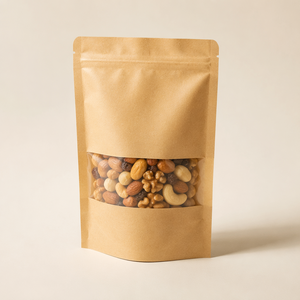 Bolsa Doypack Kraft con Ventana y Cierre Zip, 18x26+4cm (7*11*1.6in), para Café, Frutos Secos y Snacks, Venta al por Mayor en EE. UU., Muestra Gratuita - Product Image 2