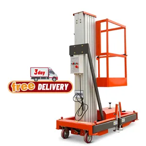 4m-10m Single Mast Vertical Aluminum Alloy Electric Manned Lifting Platform