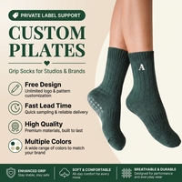 Chaussettes de Pilates personnalisées avec logo, couleurs variées, pour femmes, en coton tricoté respirant, antidérapantes, pour le yoga, l'entraînement en studio, le fitness printanier