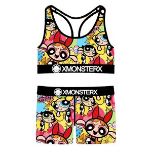 Produttore di Lingerie con Logo personalizzato di alta qualità Eth Ika da donna senza fili reggiseno sportivo con pantaloncini medi stampati - Product Image 4