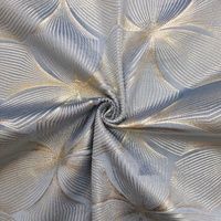 Nouveau design de mode 100% polyester tricoté velours tissu champagne feuille d'or bronzant hollande velours tissu pour rideaux