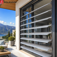 Persianas Modernas Personalizadas Rolansini, Contraventanas de Aluminio, Marco de Aluminio, Ventanas con Contraventanas Fijas para Casa, Apertura Vertical