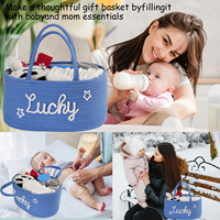 Panier de rangement portable pour pépinière Organisateur de caddie de couches pour bébés avec compartiments et poignées interchangeables