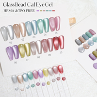 HEMA TPO FREE Vernis Gel Effet Œil de Chat Perles de Verre Légères 10 Couleurs Gelée Haute Qualité 9D Cristal UV Kit de Vernis à Ongles en Gel