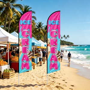 Bandera de Playa Personalizada con Impresión Publicitaria, Bandera de Pluma, Bandera Swooper, Bandera para Exhibición en Exteriores, Pancarta Resistente al Viento - Product Image 5