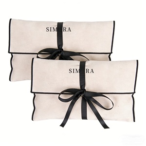 ถุงผ้าฝ้ายพิมพ์โลโก้ตามสั่ง พร้อมฝาปิดแบบเชือกผูก - Product Image 1