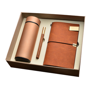 Teacher Gifts Custom logo Vintage Leather Journal <strong>Diary</strong> <strong>2023</strong> Gift A6 <strong>Small</strong> Notebook with Pen and Vaccum Flask - Product Image 1