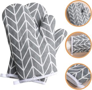 High Quality Multi Color Double Layer Heat-proof Cotton Microwave <b>Gloves</b> Single <b>Cooking</b> Protective Soft Oven Mitts - Product Image 4