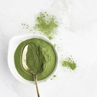 Poudre de matcha végétalienne Keto aux superaliments saveur myrtille, antioxydant, saveur pure de myrtille, thé vert matcha, boîte/sachet 100g
