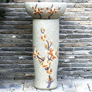 <span class=keywords><strong>Canton</strong></span> Fair Flor <span class=keywords><strong>China</strong></span> Baño <span class=keywords><strong>Porcelana</strong></span> Suelo <span class=keywords><strong>de</strong></span> pie Lavabo Cerámica Pintado a mano Pedestal Lavabo Fregadero - Product Image 2