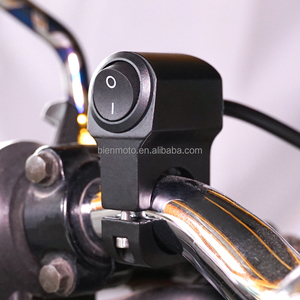 อุปกรณ์เสริมจักรยานไฟฟ้าอลูมิเนียมอัลลอยด์ไฟหน้า ON/OFF 2 สายสีดำกันน้ำ 12V สวิตช์ไฟเลี้ยวรถจักรยานยนต์ - Product Image 5