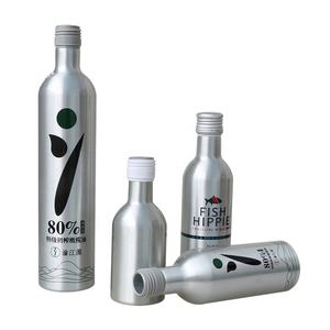 Venta directa de fábrica, embalaje de botella de aluminio de vino de metal de gama alta, impresión personalizada, botella de aluminio de lujo para cerveza, <span class=keywords><strong>Gin</strong></span> Ron - Product Image 1