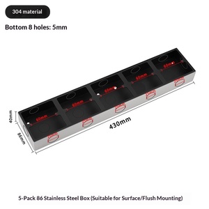 Boîtier de montage apparent <span class=keywords><strong>en</strong></span> acier inoxydable Dongte Modèle 286 de type 86 pour interrupteur mural et panneau de <span class=keywords><strong>prise</strong></span> universel apparent - Product Image 4