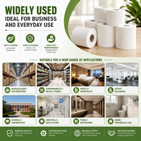 Rouleaux de papier toilette jetables doux pour la peau en pâte de bois vierge, vente en gros, usage commercial, pour la maison et les toilettes