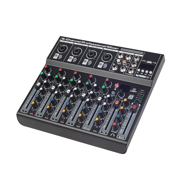 Cheap Nuoxun MT-06 4-Channel Mini Mixer Sound Card with Professional Audio Recording Console