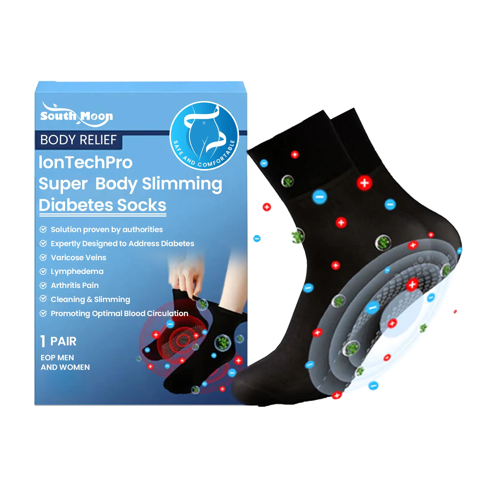 Weiche Socken für die Diabetes-Pflege Krampfadern Arthritis Schmerzen Abnehmen fördern die Durchblutung Atmungsaktive Antislip-Fußpflege socke