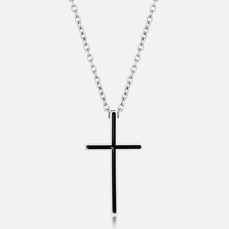Inspire stainless steel jewelry Men's Cross Necklace Religious Necklace Christian Jewelry hot selling fashion jewelry