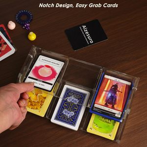 Organizador de Cartas Acrílico Personalizado de 2 Niveles, Soporte para Cartas Compatible con <span class=keywords><strong>Catan</strong></span> Settlers, Juego de Mesa TCG - Product Image 4