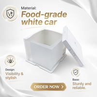 Boîte à gâteau blanche en gros avec fenêtre transparente en PVC, emballage cadeau haut de gamme pour pâtisserie