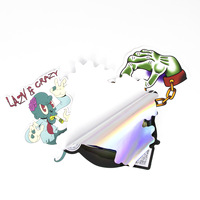 Autocollants holographiques laser adhésifs à motif dessin animé avec logo uni, étiquettes imprimées pleine couleur de forme irrégulière pour usage agricole