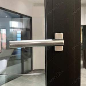 Fenêtre en <span class=keywords><strong>baie</strong></span> noire à rupture de pont thermique, à économie d'énergie, avec double vitrage Low-E, ouverture à battant, pour cuisine, design moderne - Product Image 5