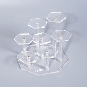 Supports de présentation pliables modernes en acrylique transparent - Recyclables et faciles à assembler, supports de buffet - Product Image 2