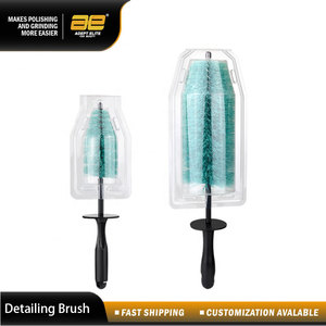 Brosse de nettoyage et de <span class=keywords><strong>lavage</strong></span> de roues de voiture bleue haute performance 15/18 pouces avec manche en plastique et poils en PP pour le detailing automobile - Product Image 6