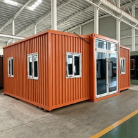 Maison préfabriquée moderne en panneaux sandwich extensibles, installation rapide, structure en acier avec salle de bain, cabane préfabriquée