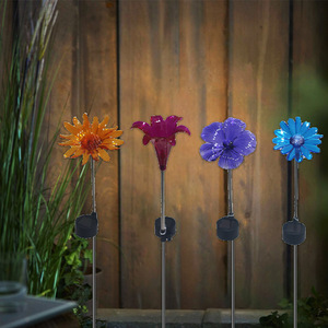 Lampes solaires de jardin 39 cm en forme de fleur LED étanches pour décorations extérieures de pelouse - Product Image 2