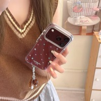Coque arrière pour iPhone 18 Pro Max 2026 avec étoiles colorées en diamant sur fond brun