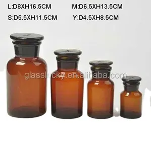 Grosir kaca stoples apoteker dan vintage amber brown glass apothecary jar