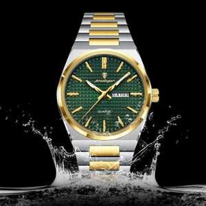 Reloj POEDAGAR 874 para Hombre con Calendario de Fecha y Semana, Resistente al Agua 30M, Correa de Acero Inoxidable, Relojes de Cuarzo Originales con Manecillas Luminosas - Product Image 6