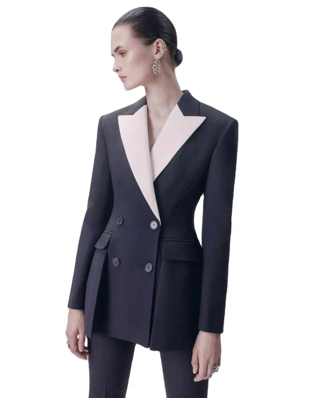 2021 New Black Elegant Women Blazer Suits Ladies Office Blazer Suit
