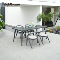 Cadre en aluminium design moderne étanche hôtel restaurant ensemble table à manger moderne jardin patio mobilier d'extérieur