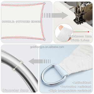 Voile d'ombrage triangulaire réglable de qualité supérieure, anti-UV et hydrofuge, pour couverture extérieure - Product Image 3